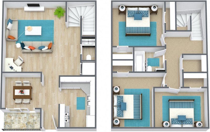three bedroom town home three bedroom town home at Residences at Lakeshore, Oklahoma City